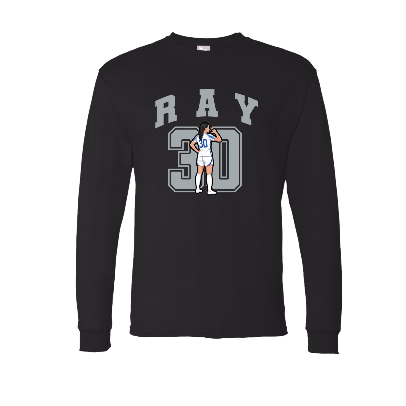 Long Sleeve Tee — Number in Black