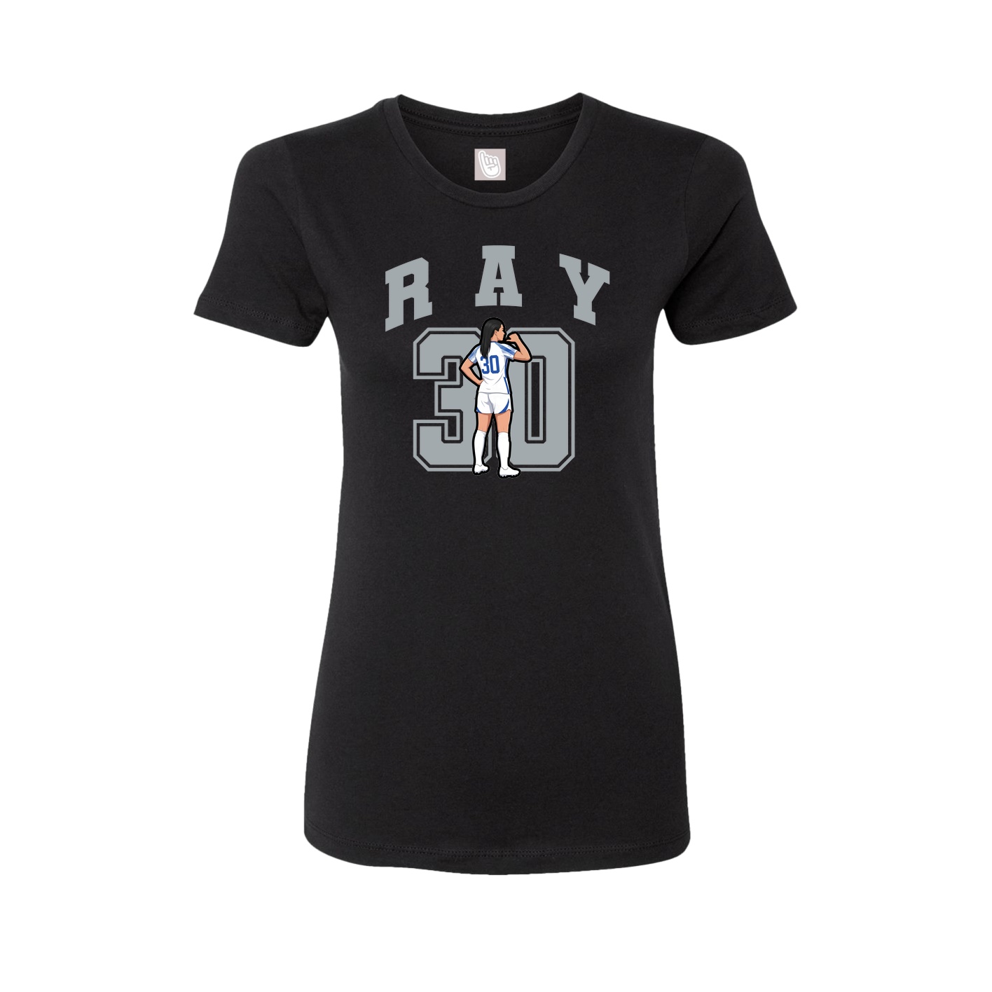Fitted Women's Tee — Number in Black