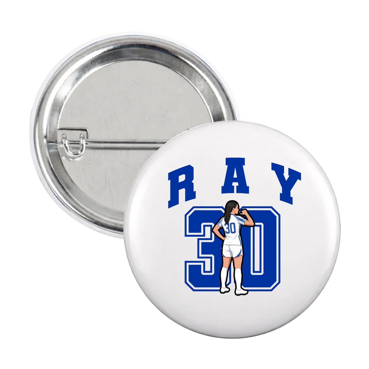 Game Day Button — Number in White