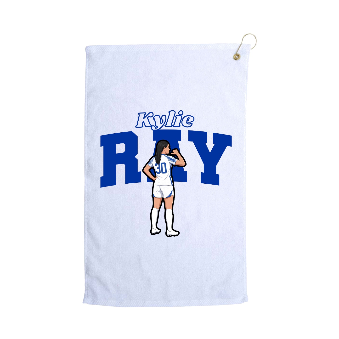 Golf Towel — Name Arch in White