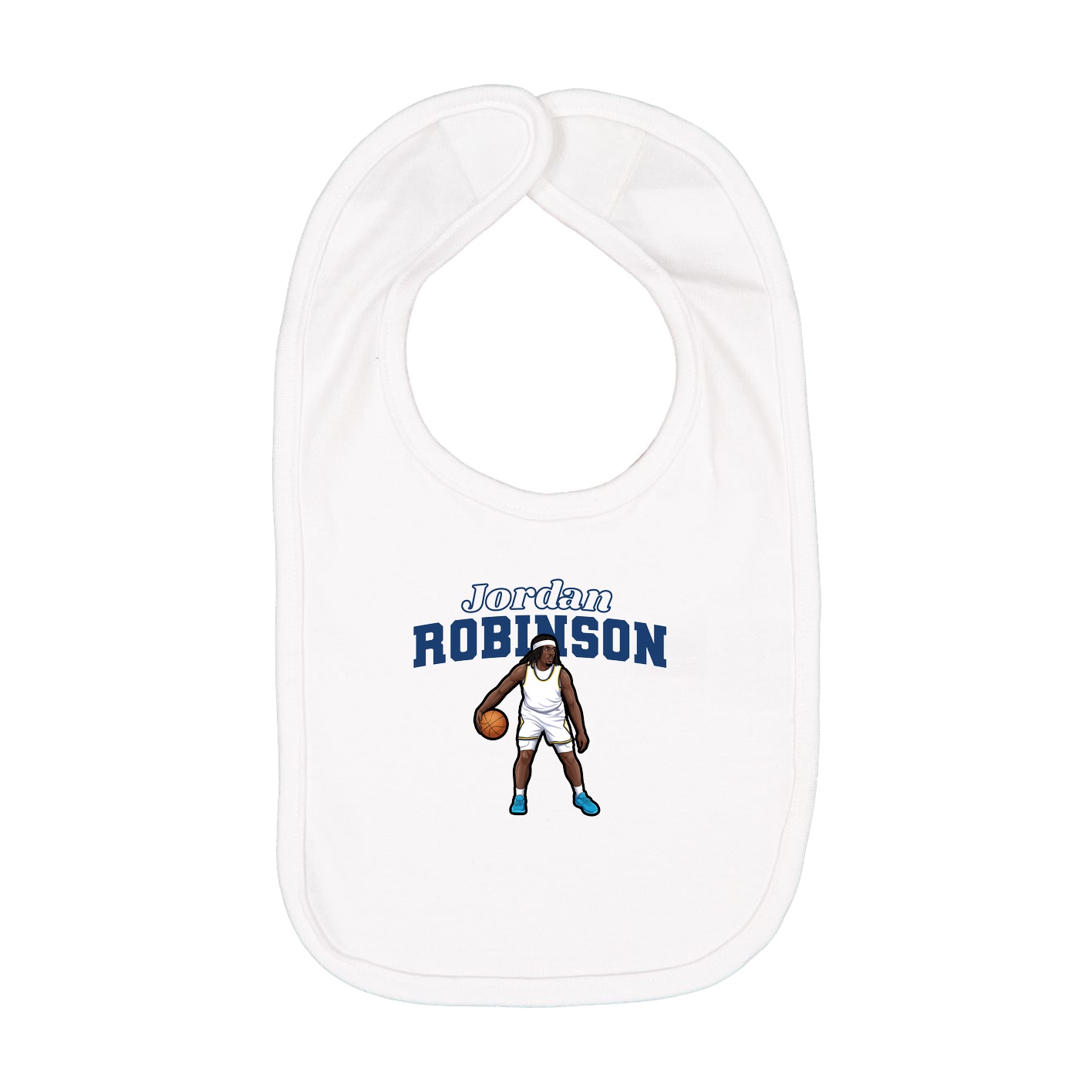 Infant Bib — Name Arch in White