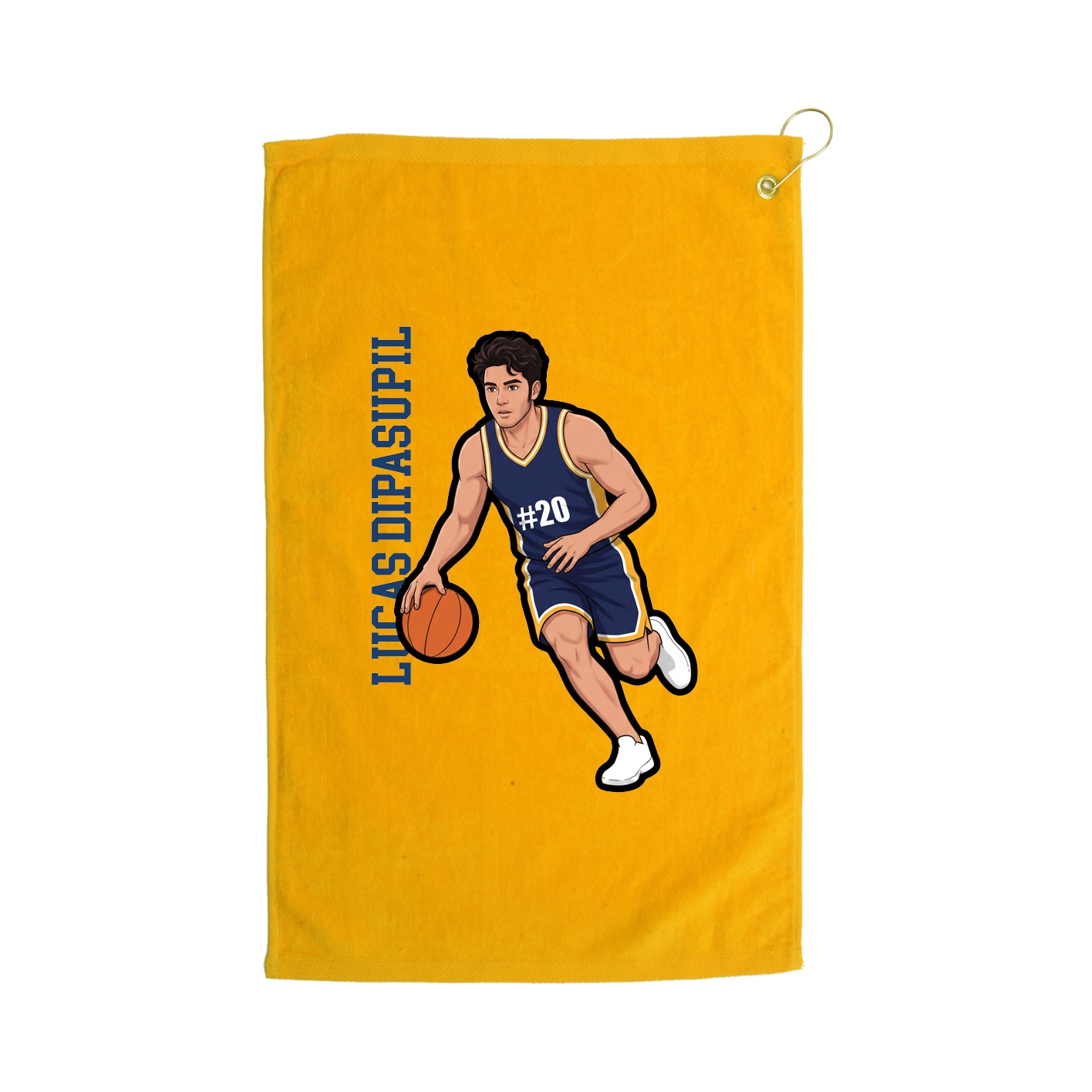 Golf Towel — Name Vertical in Gold