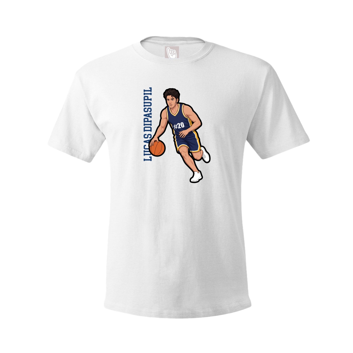 Tee — Name Vertical in White
