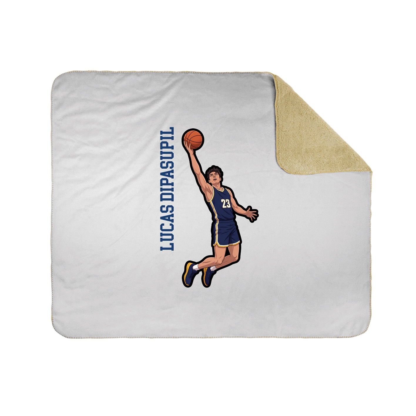 Throw Blanket — Name Vertical in White