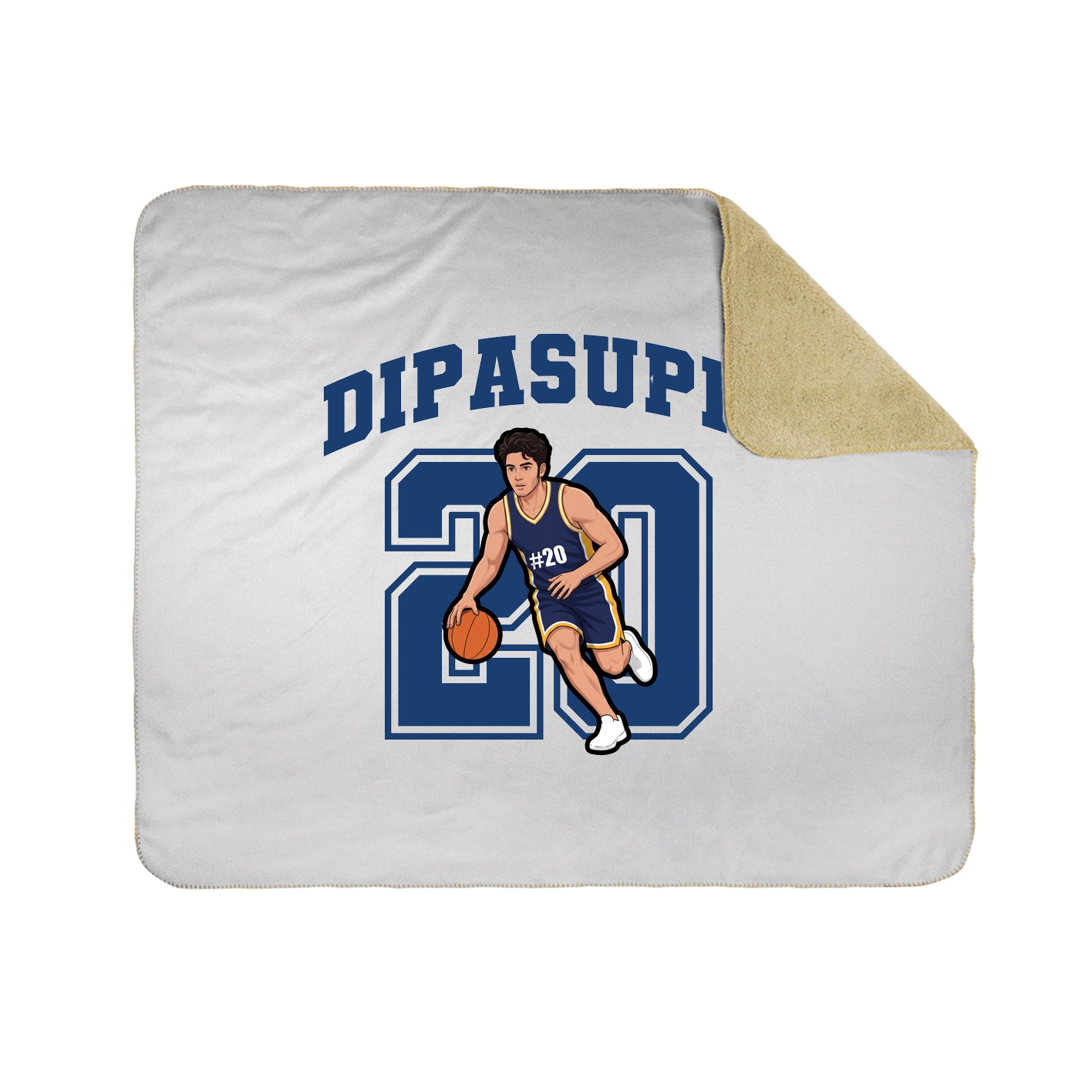 Throw Blanket — Number in White