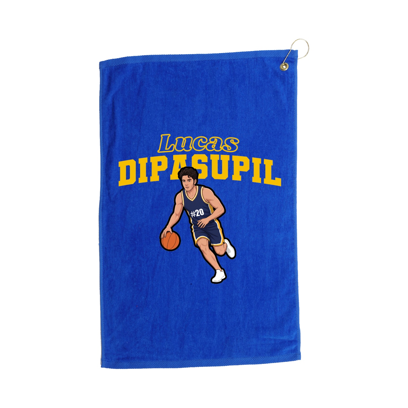 Golf Towel — Name Arch in Royal