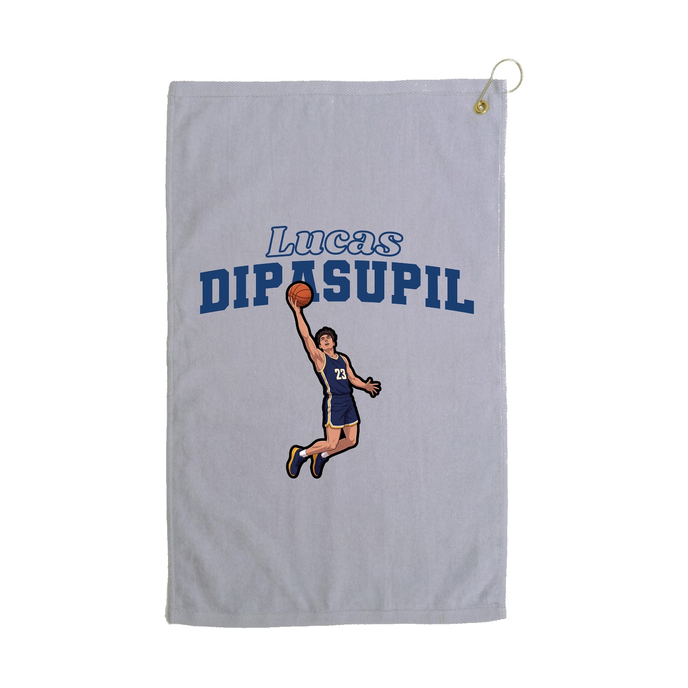 Golf Towel — Name Arch in Grey