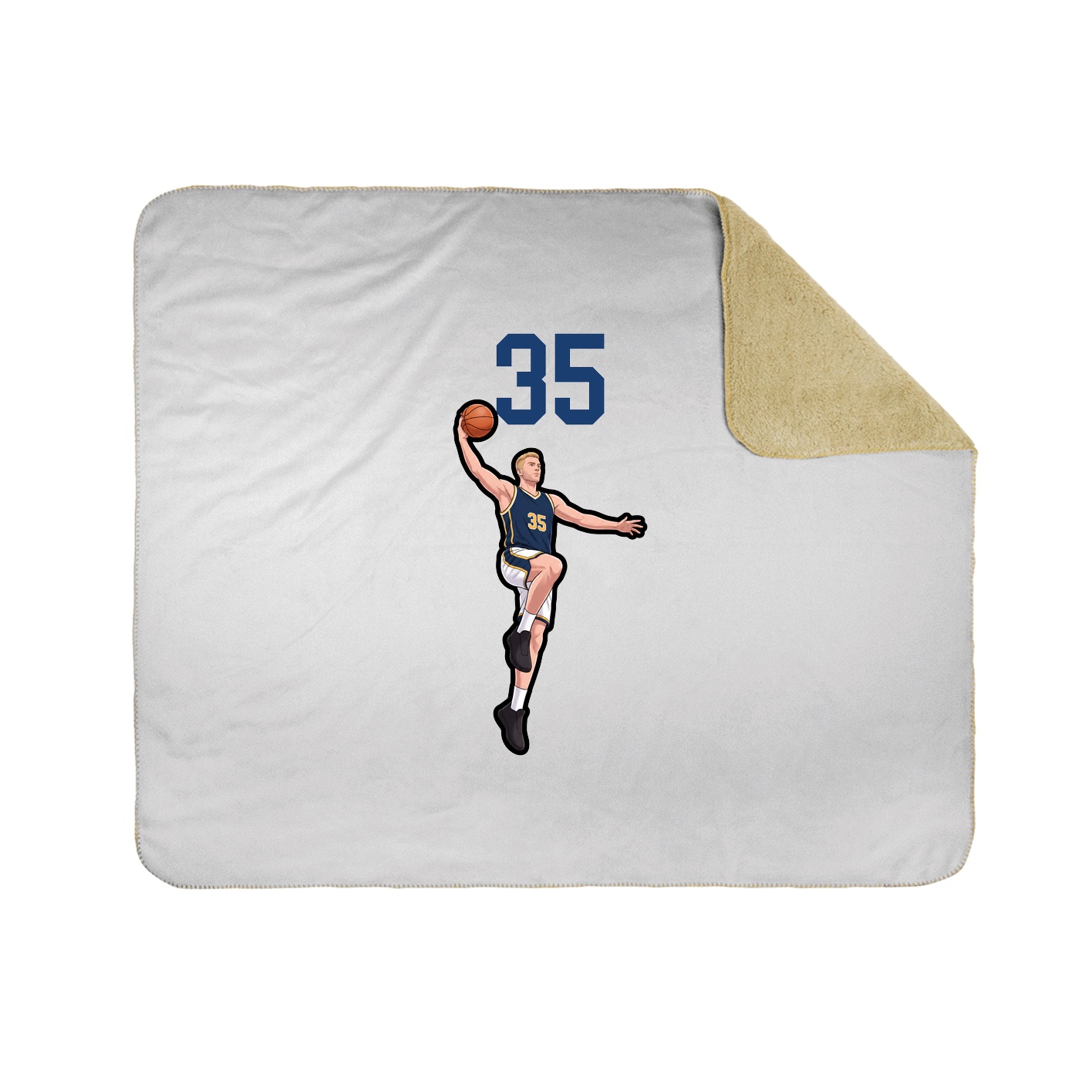 Throw Blanket — Number Top in White