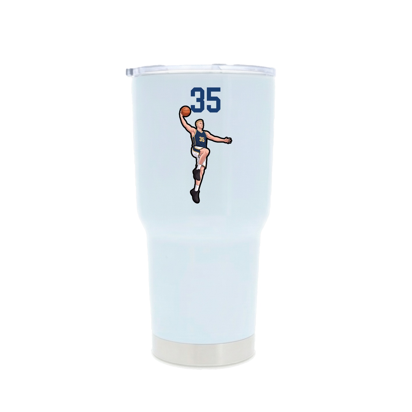 30oz Stainless Steel Tumbler — Number Top in White