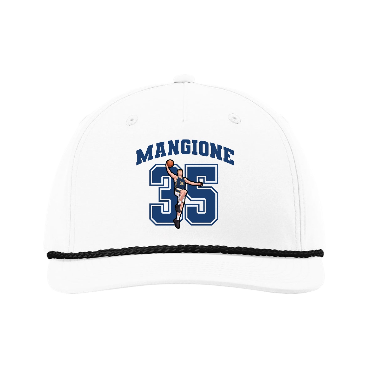 Five-Panel Classic Rope Cap — Number in White