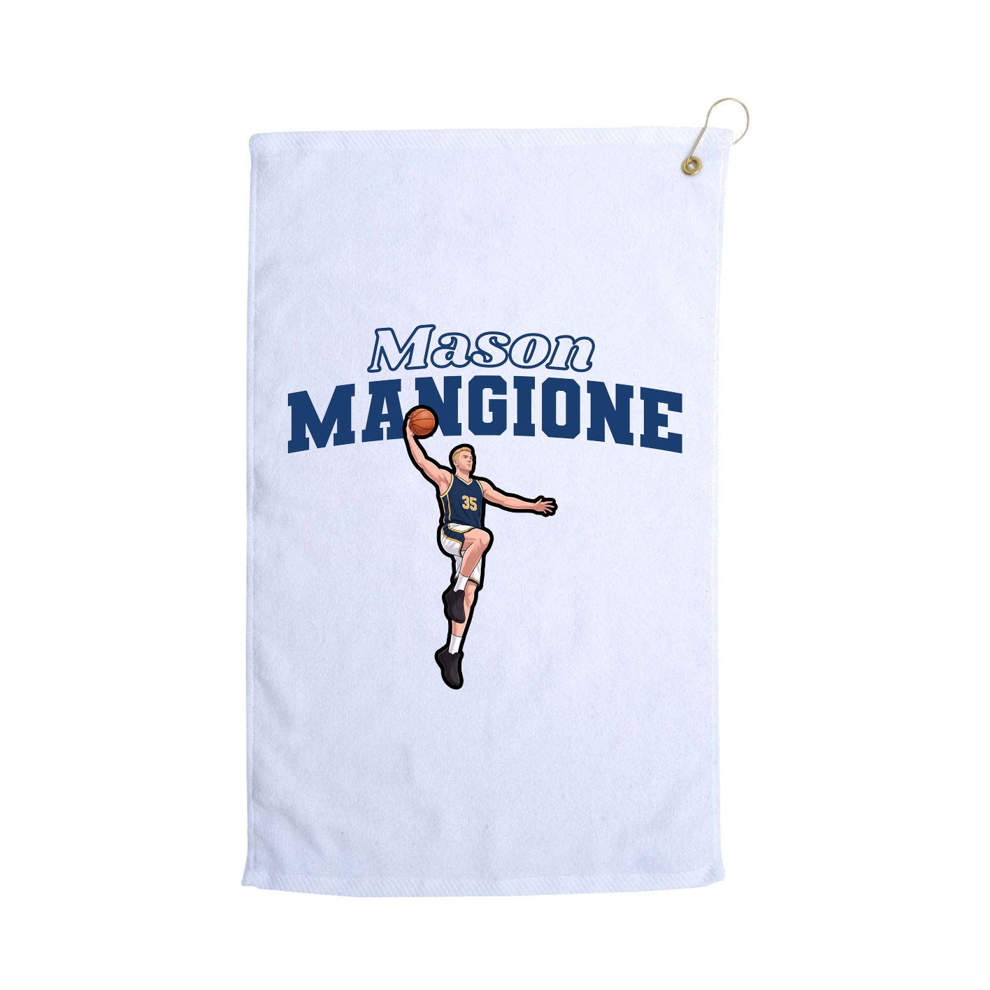 Golf Towel — Name Arch in White