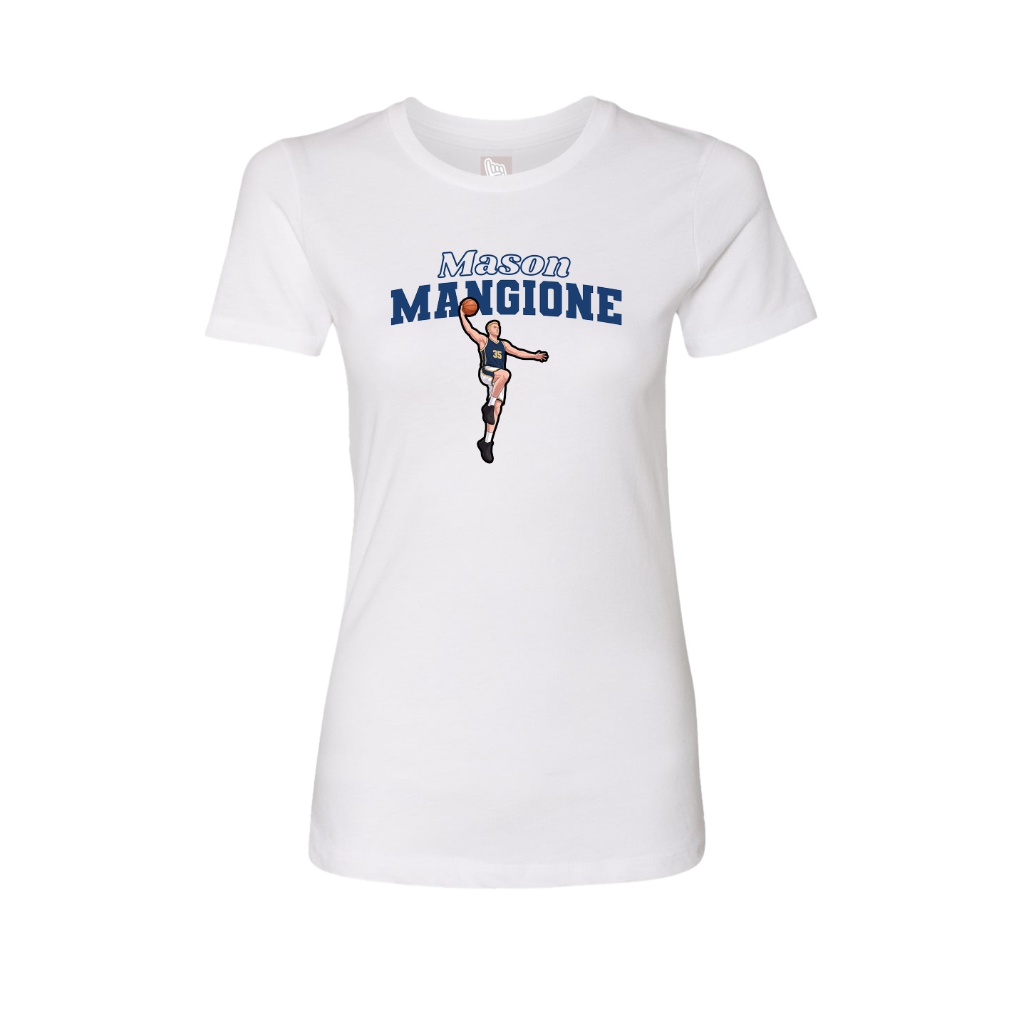 Fitted Women's Tee — Name Arch in White