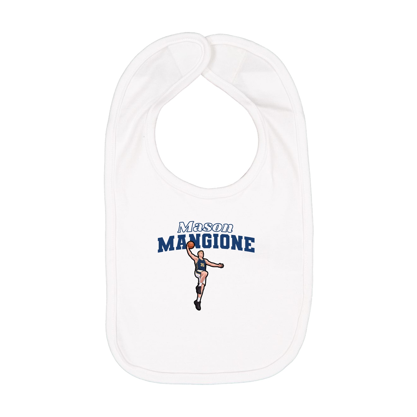 Infant Bib — Name Arch in White