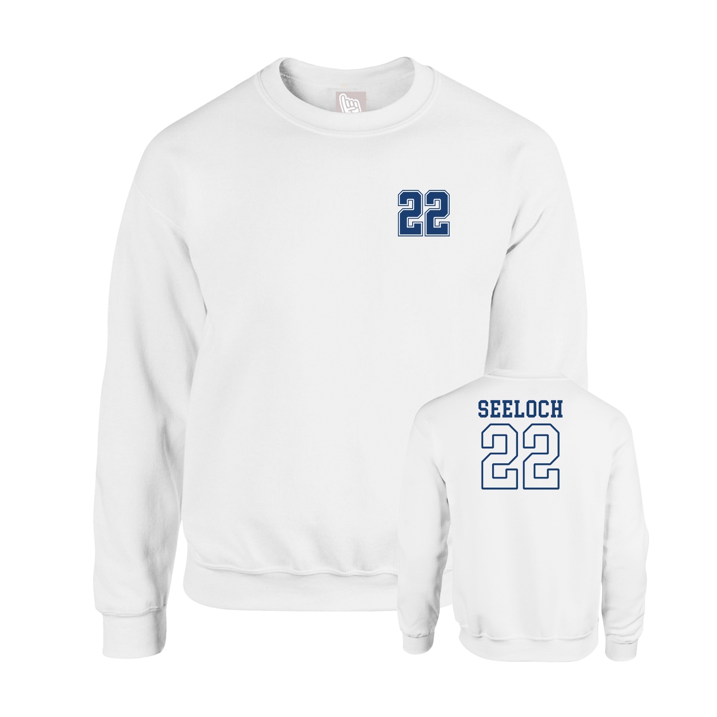 Fleece Crew — Chest Back in White