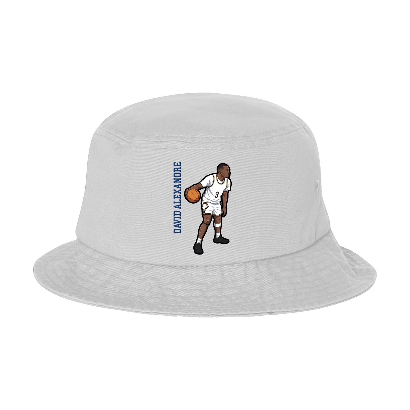 Bucket Cap — Name Vertical in White