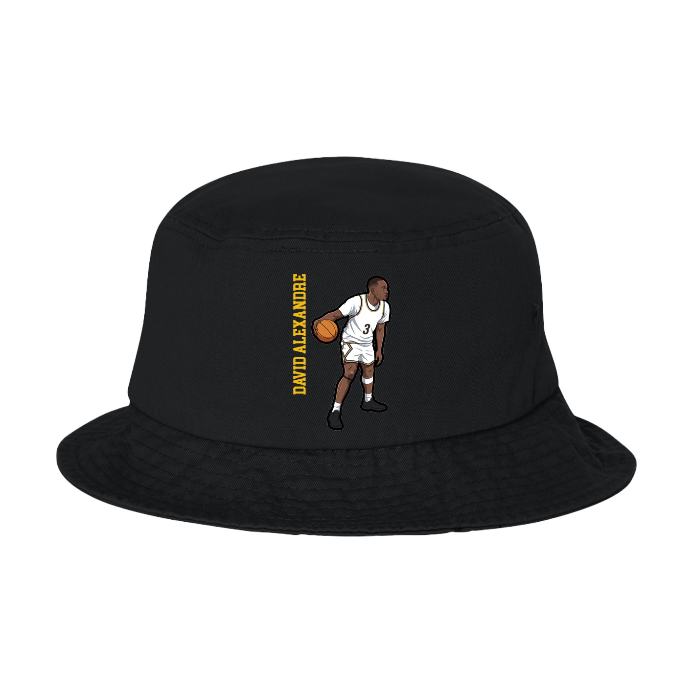Bucket Cap — Name Vertical in Black
