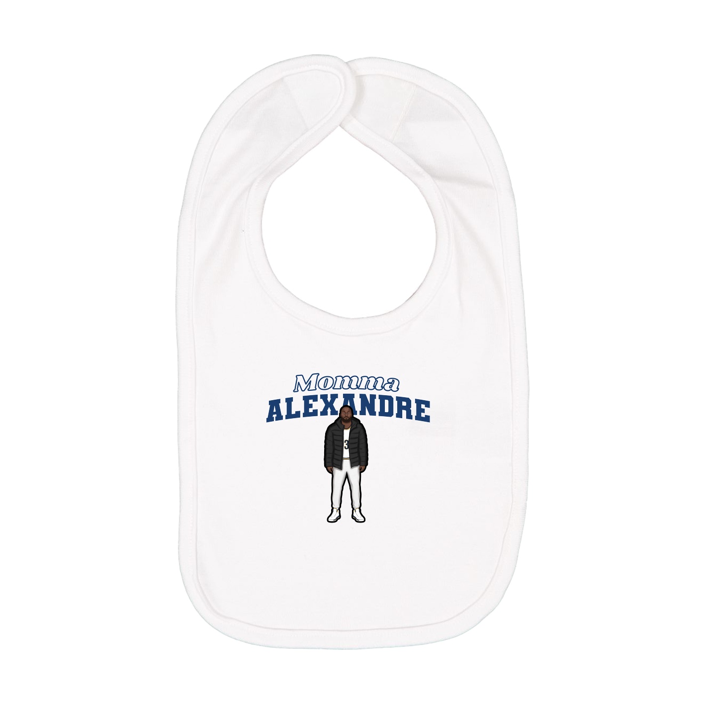Infant Bib — Mothers Day Block in White