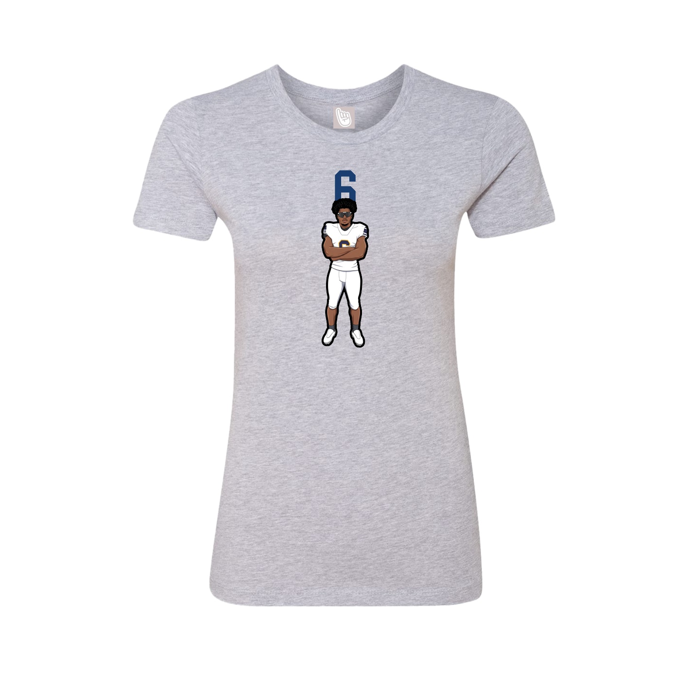 Womens Tee — Number Top in Grey
