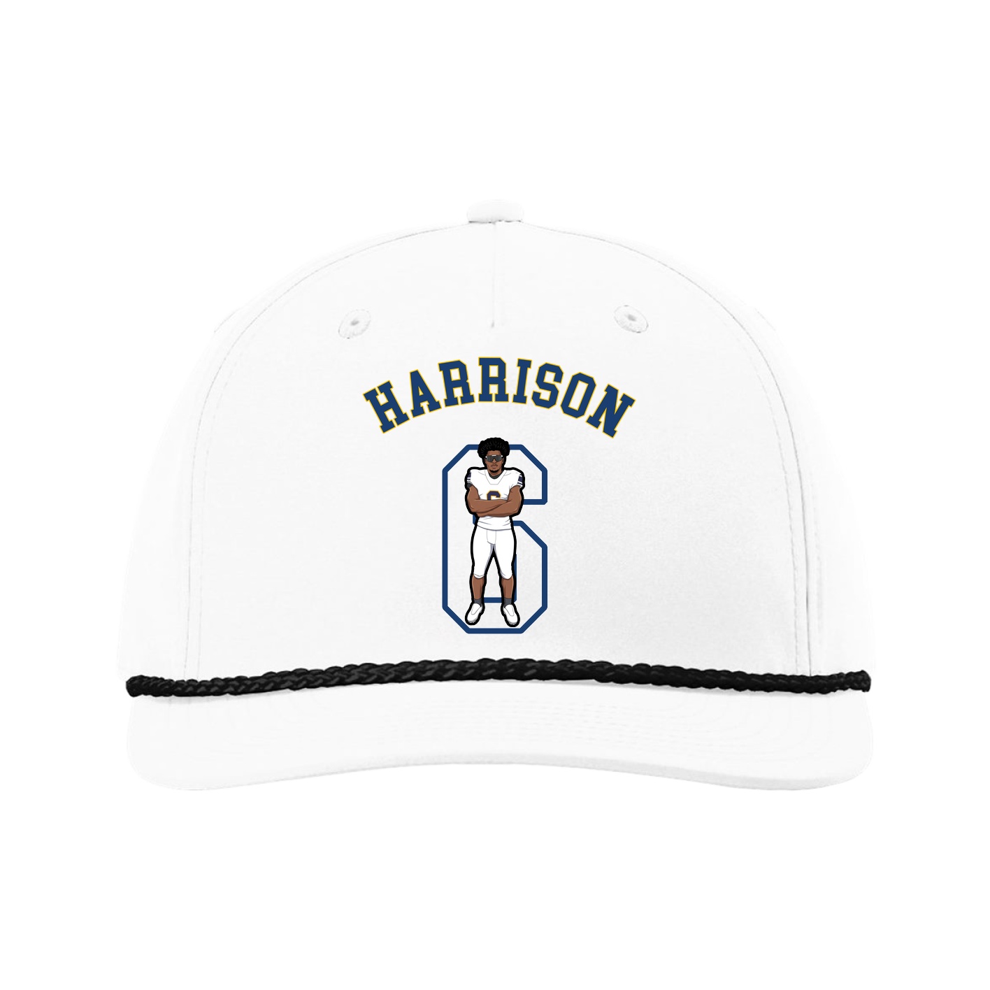 Five-Panel Classic Rope Cap — Shirsey Arch in White