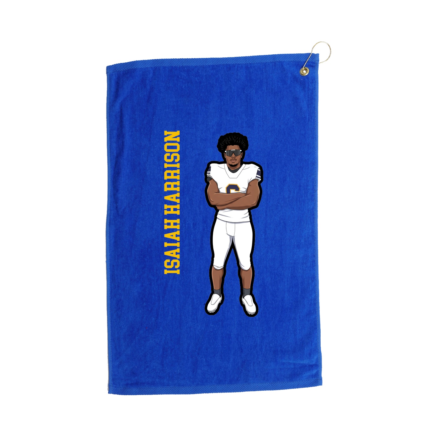 Golf Towel — Name Vertical in Royal