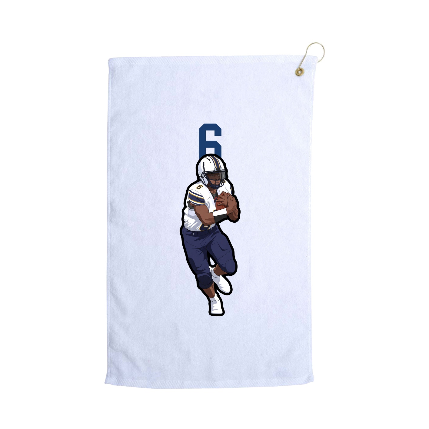 Golf Towel — Number Top in White