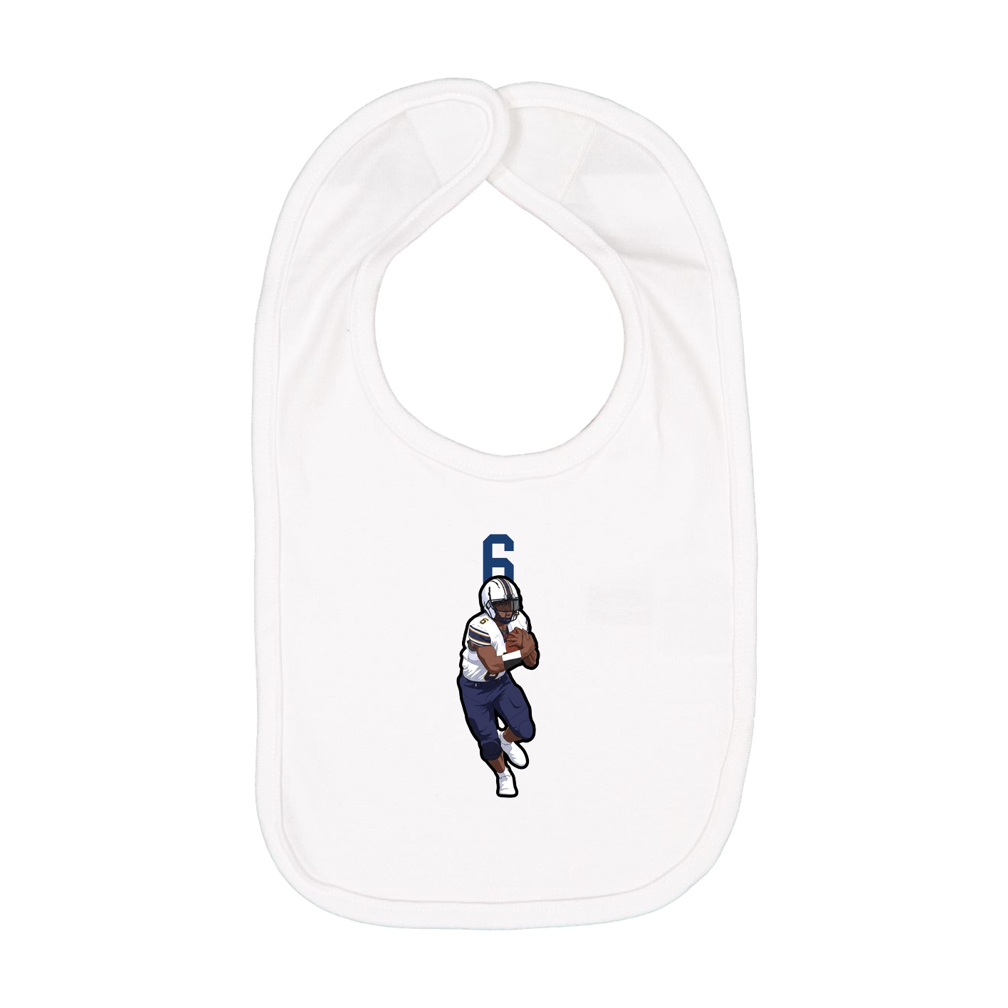 Infant Bib — Number Top in White