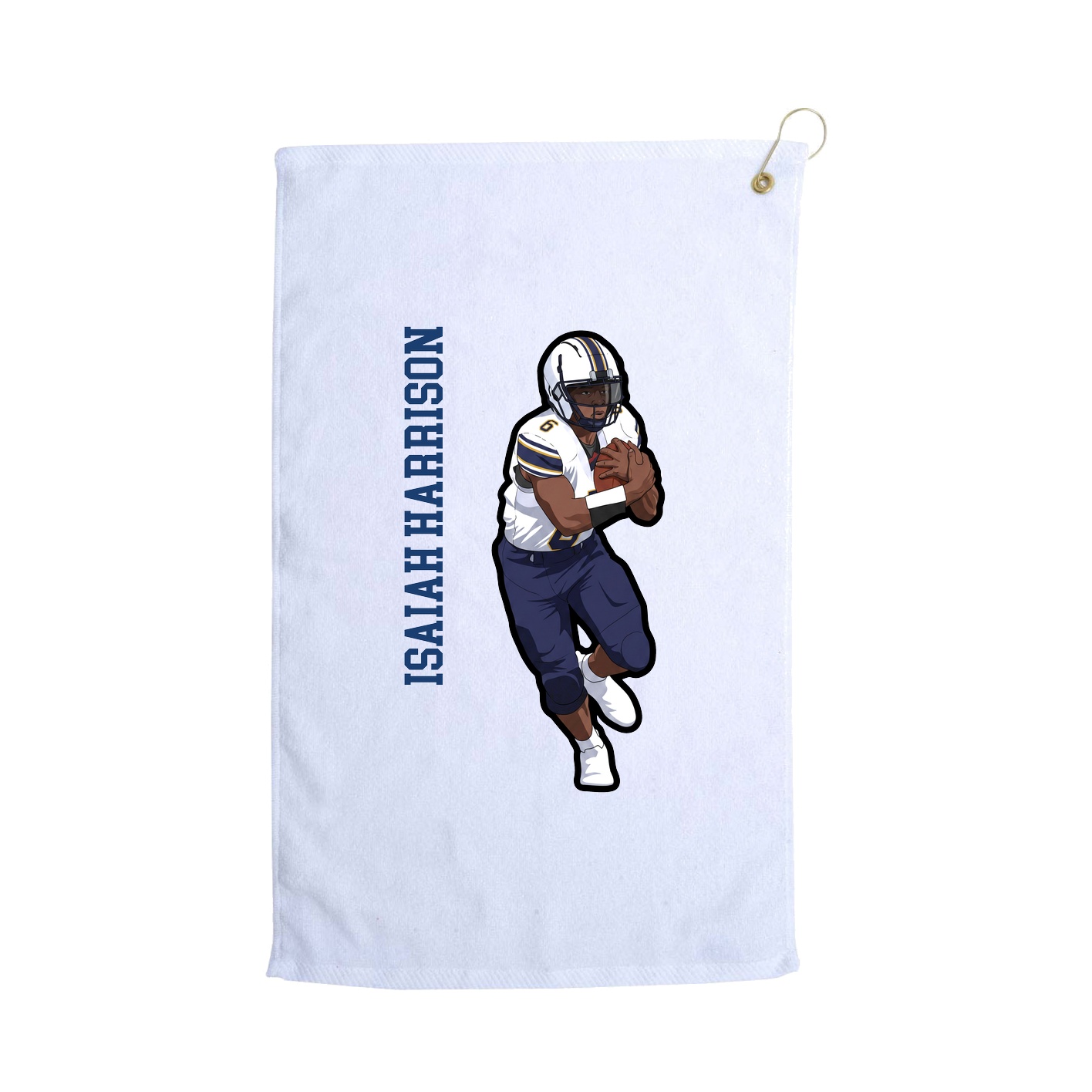 Golf Towel — Name Vertical in White