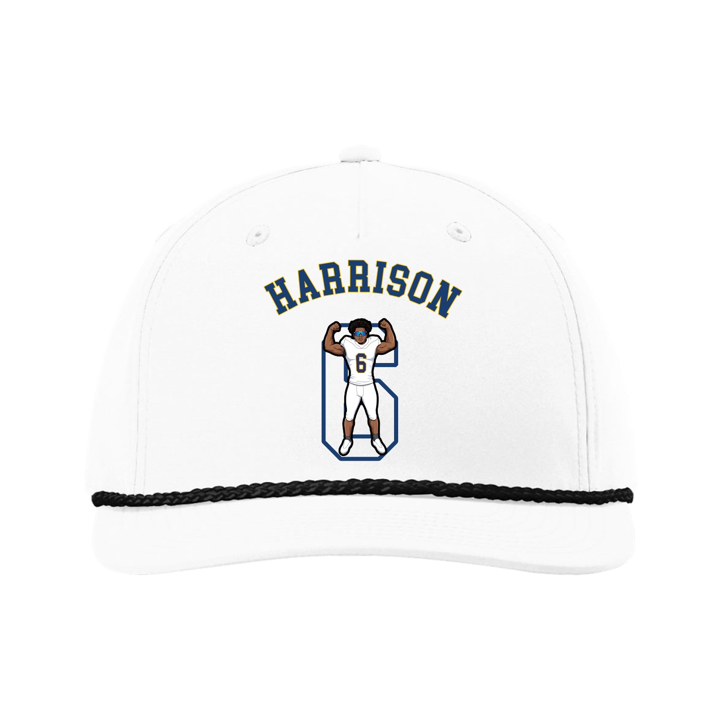 Five-Panel Classic Rope Cap — Shirsey Arch in White