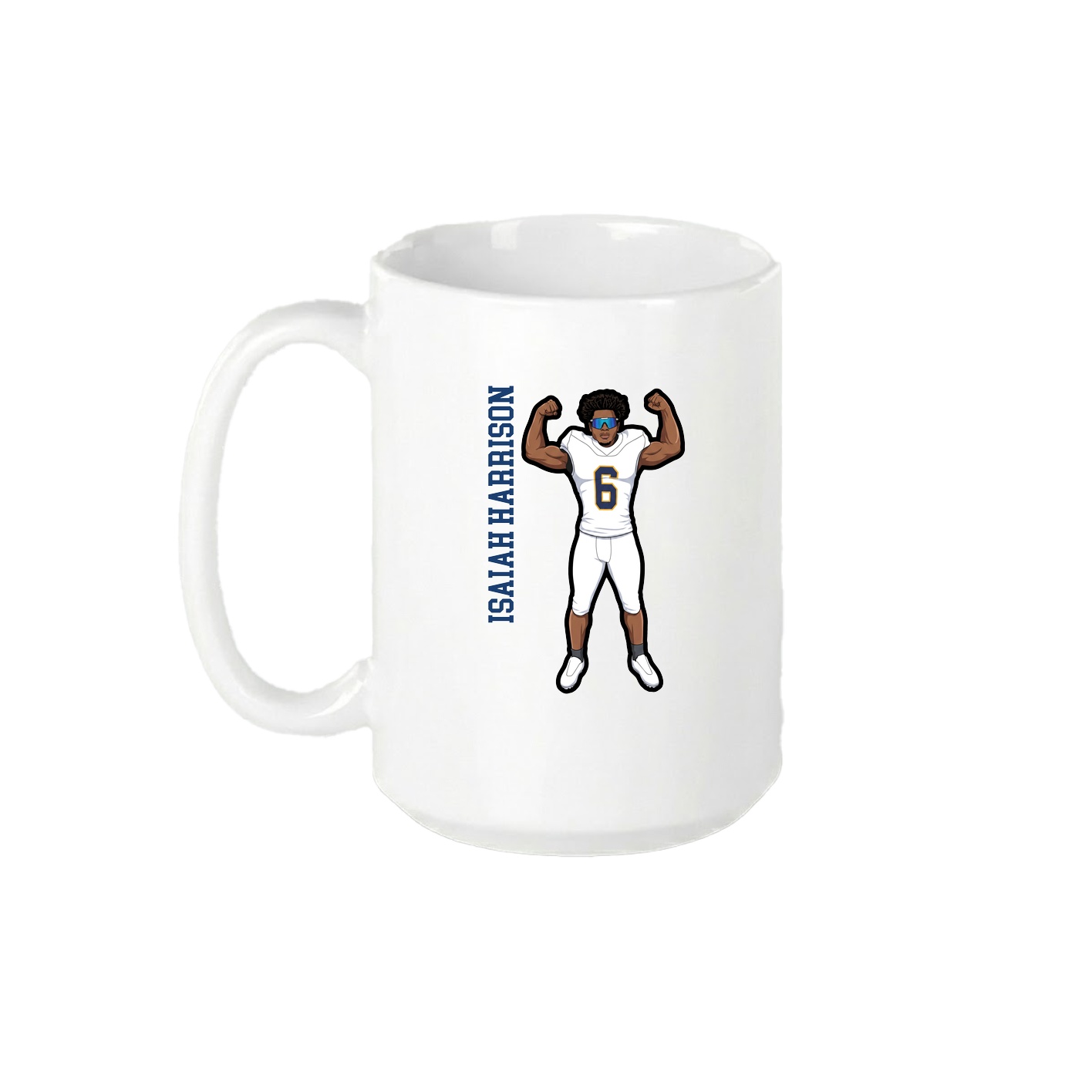 15oz Coffee Mug — Name Vertical in White