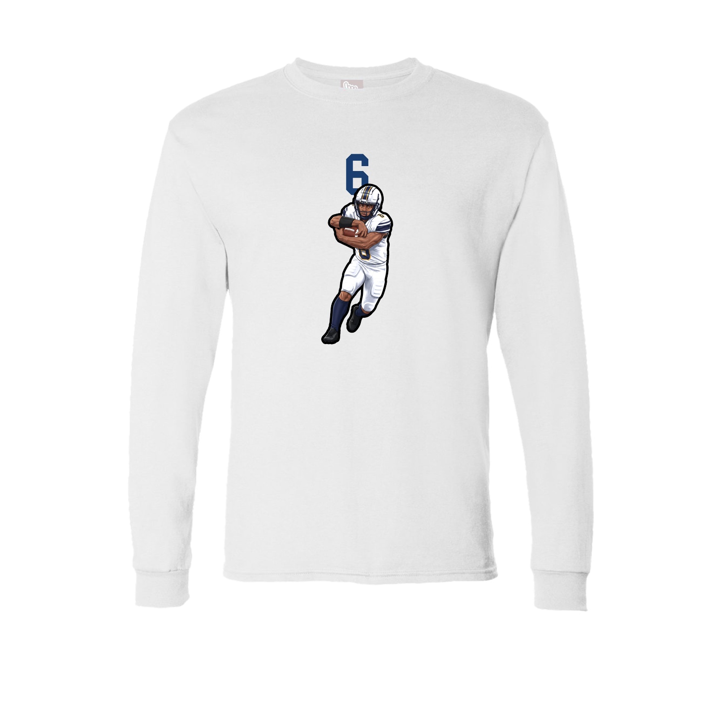 Long Sleeve Tee — Number Top in White