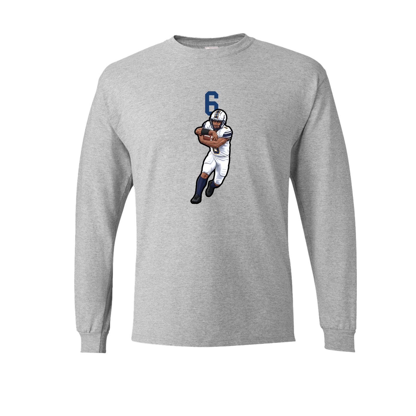 Long Sleeve Tee — Number Top in Grey