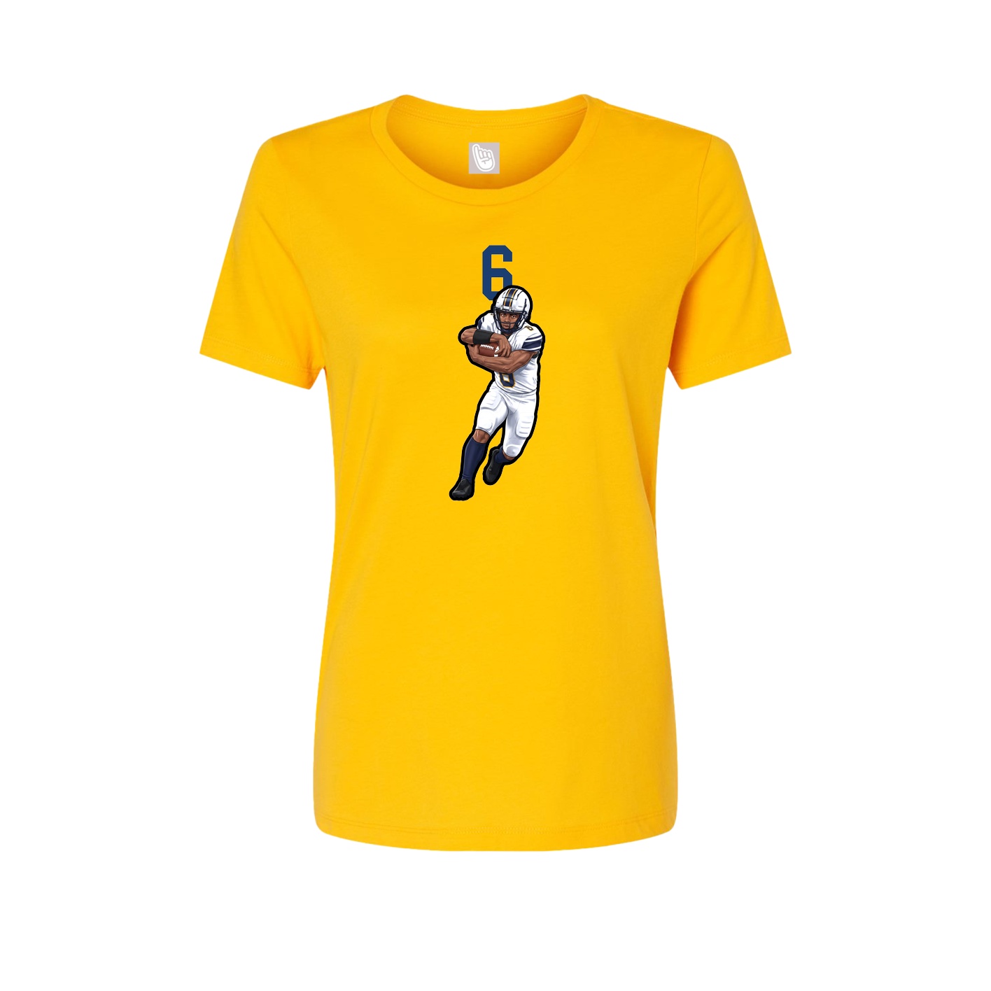 Womens Tee — Number Top in Gold