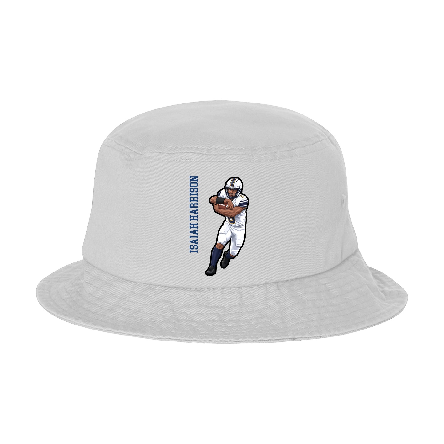 Bucket Cap — Name Vertical in White