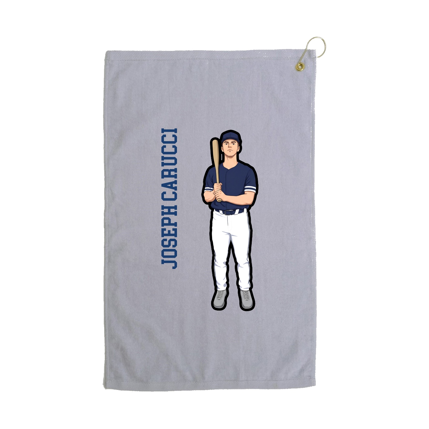 Golf Towel — Name Vertical in Grey