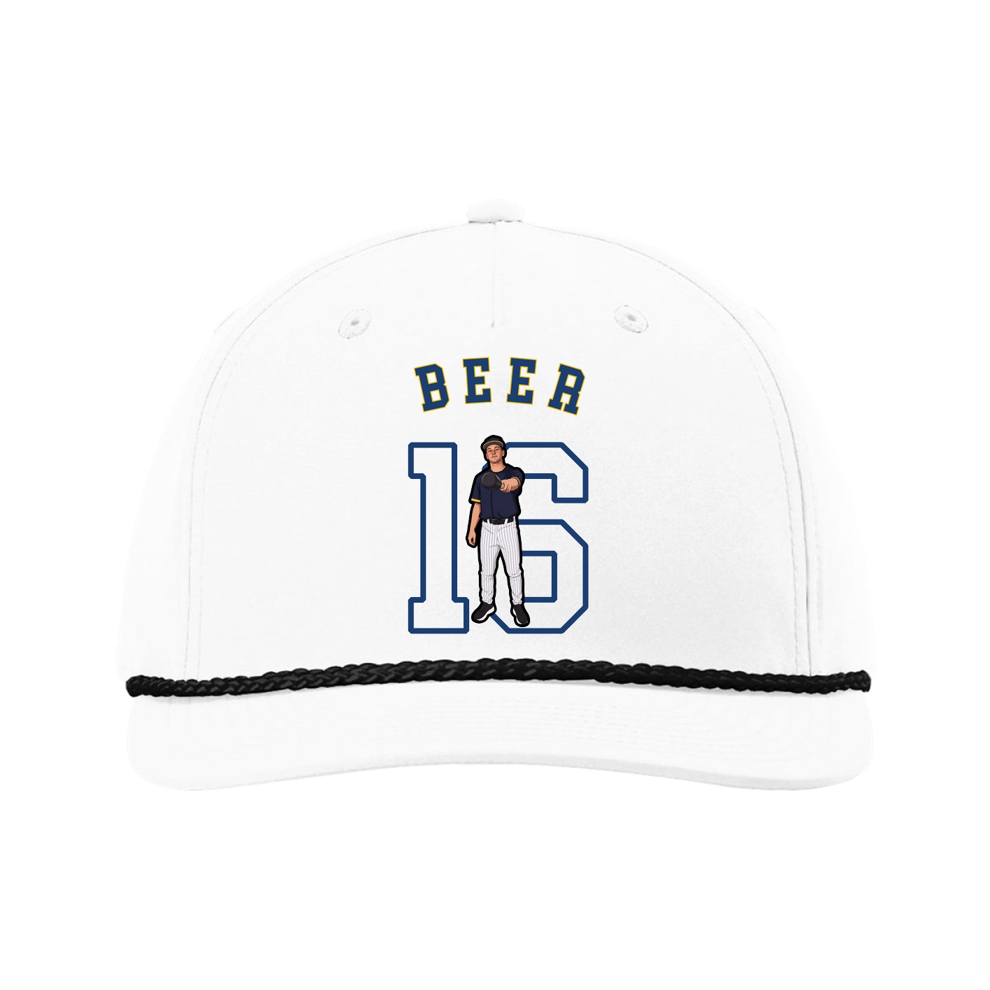 Five-Panel Classic Rope Cap — Shirsey Arch in White