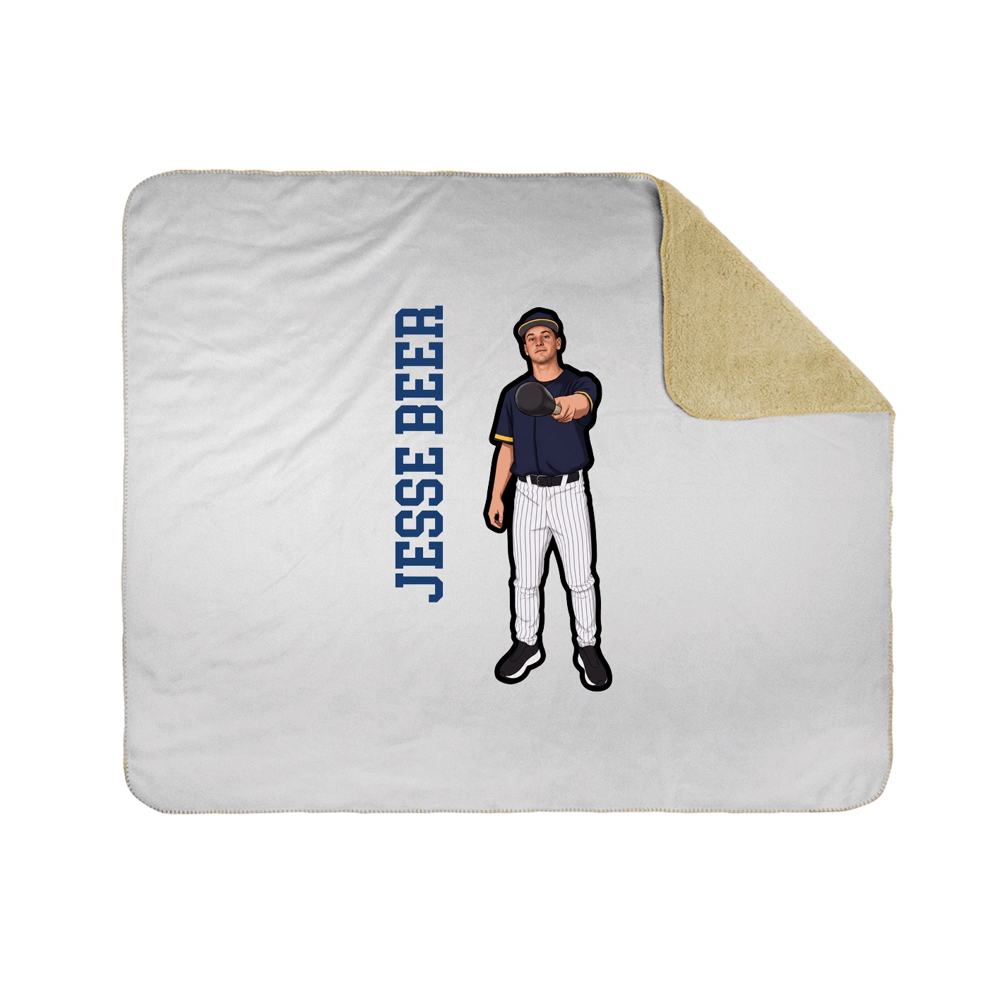 Throw Blanket — Name Vertical in White