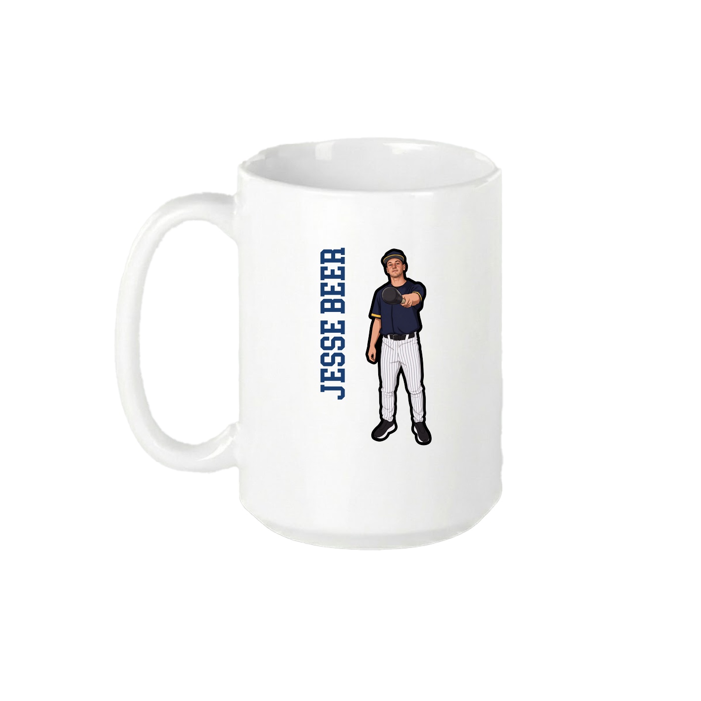 15oz Coffee Mug — Name Vertical in White