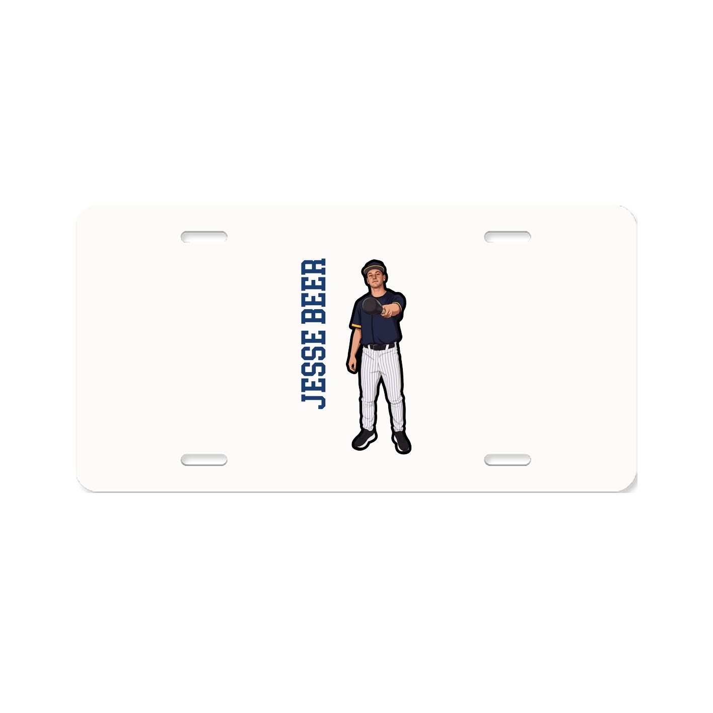 License Plate — Name Vertical in Classic