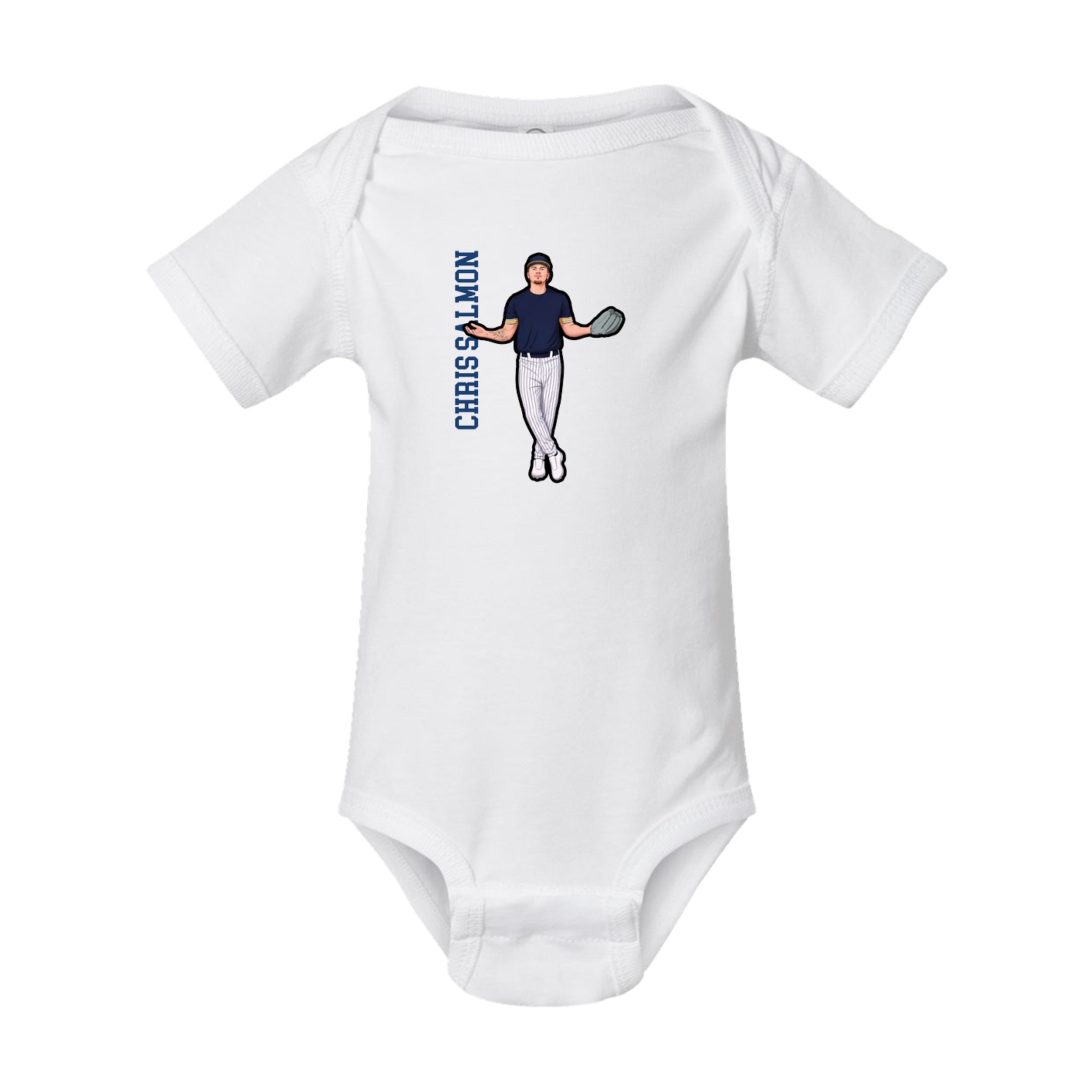 Baby Onesie — Name Vertical in White