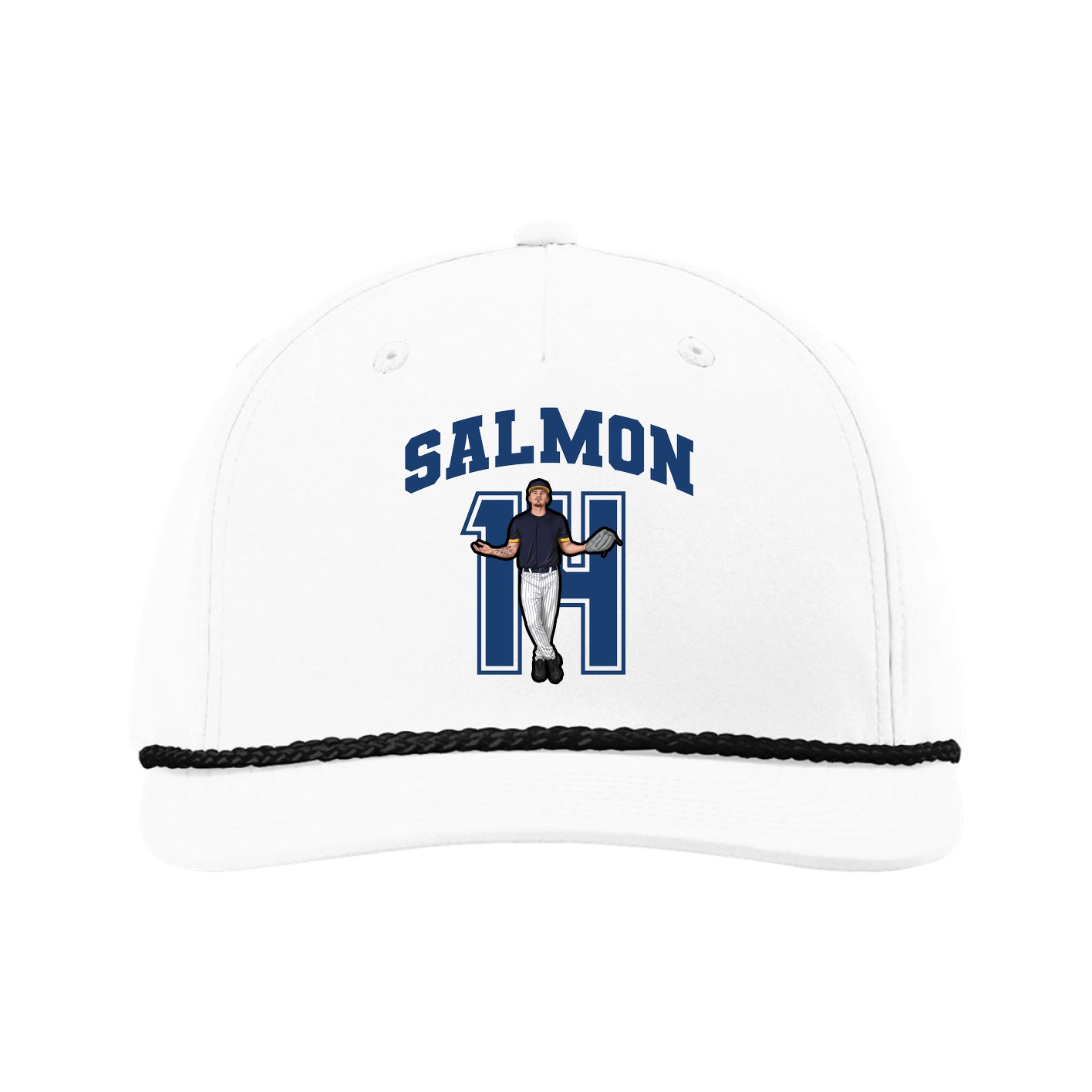 Five-Panel Classic Rope Cap — Number in White