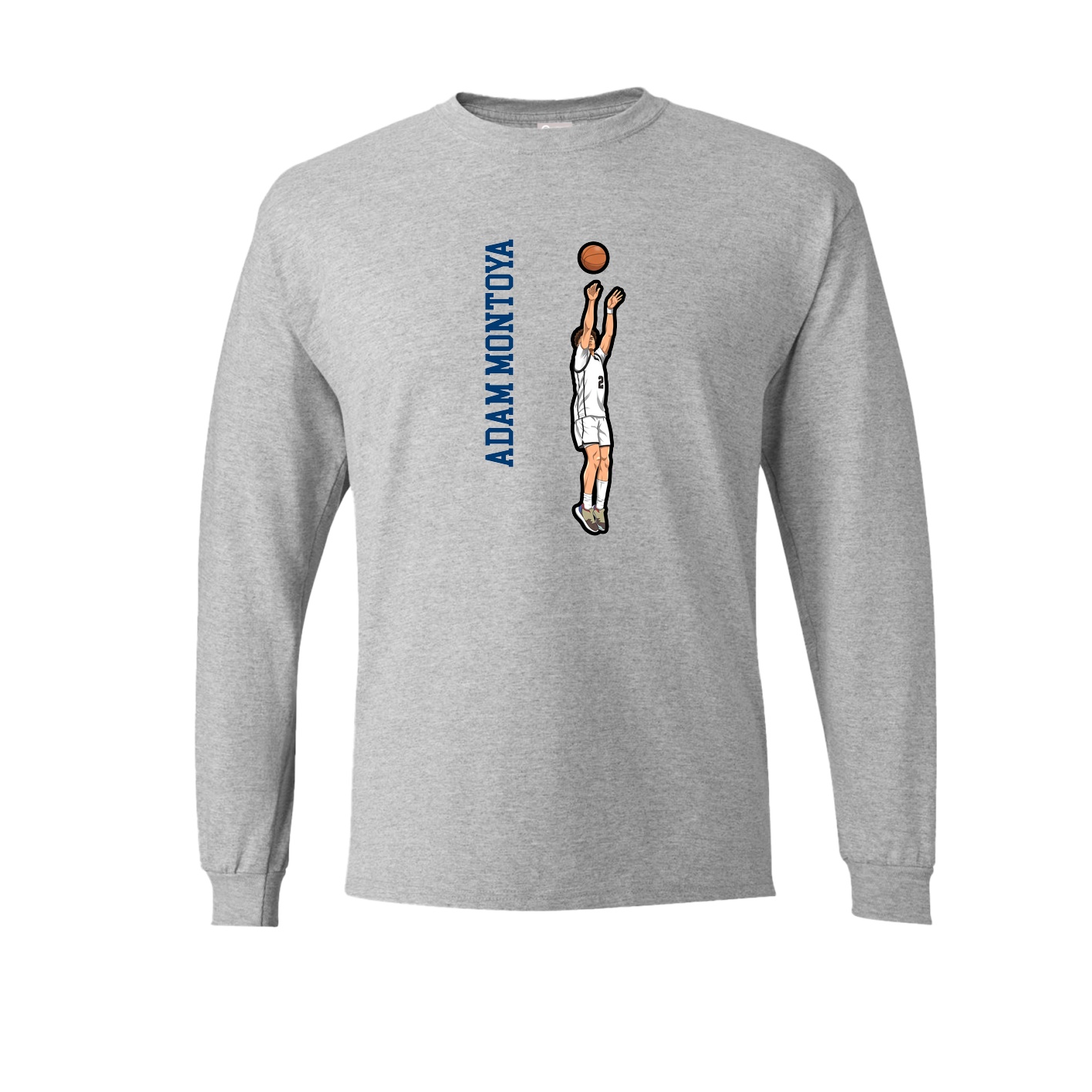 Long Sleeve Tee — Name Vertical in Grey