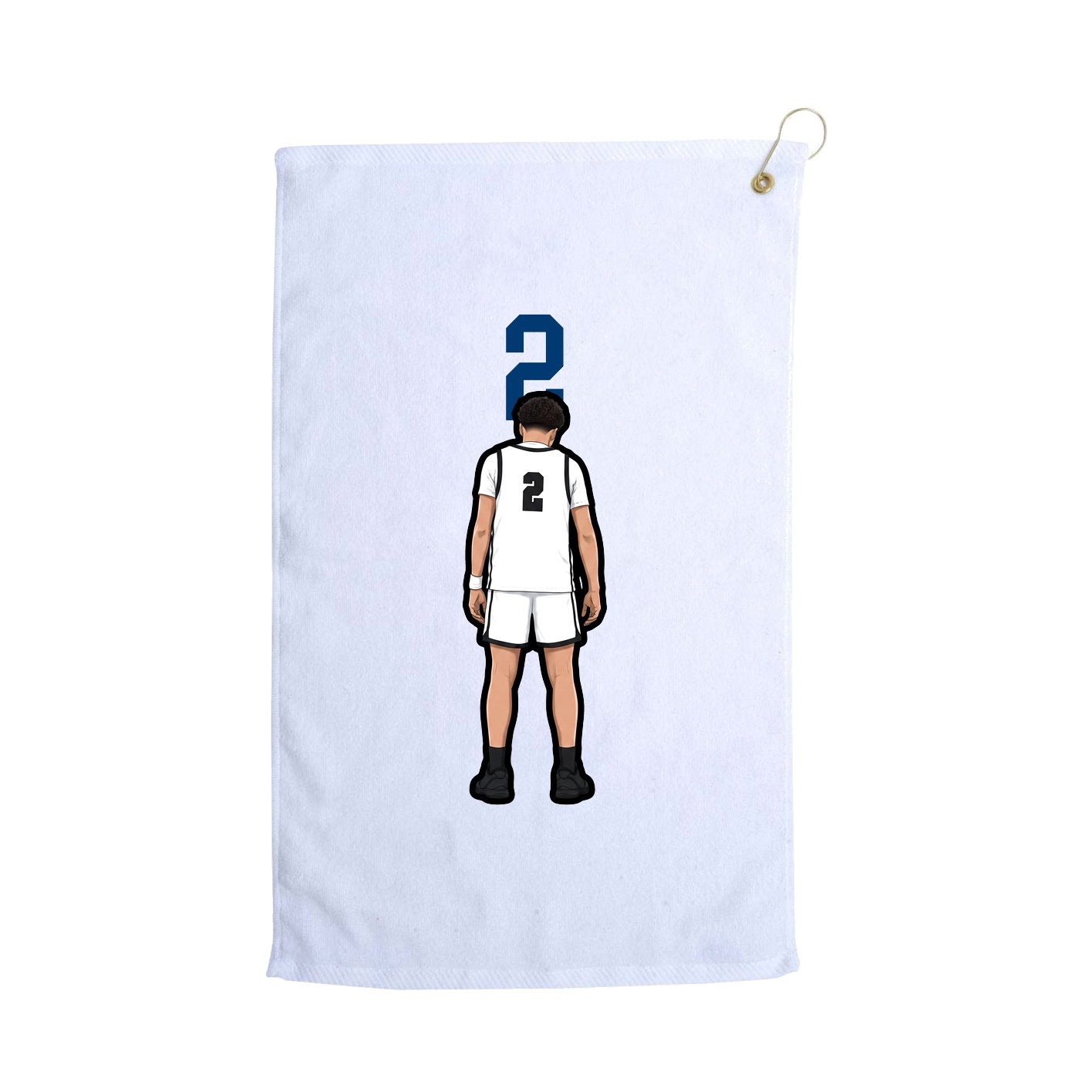 Golf Towel — Number Top in White