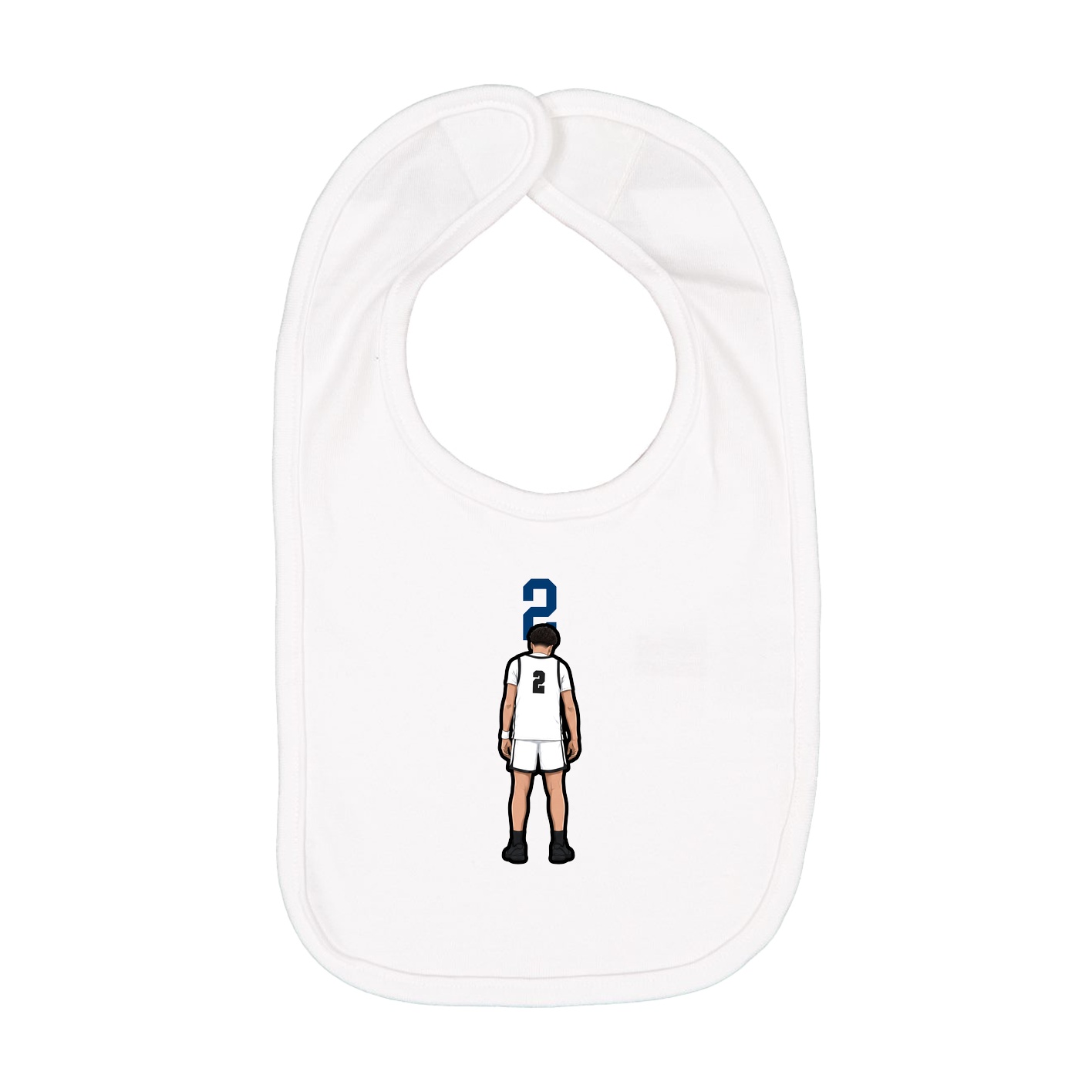 Infant Bib — Number Top in White