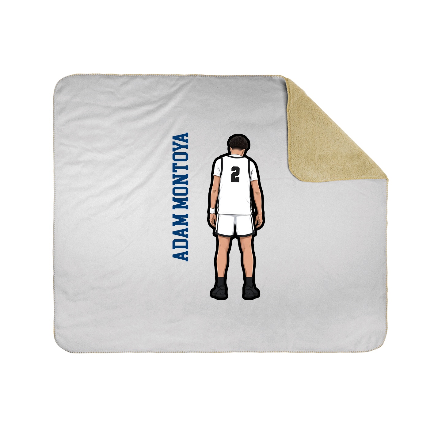 Throw Blanket — Name Vertical in White