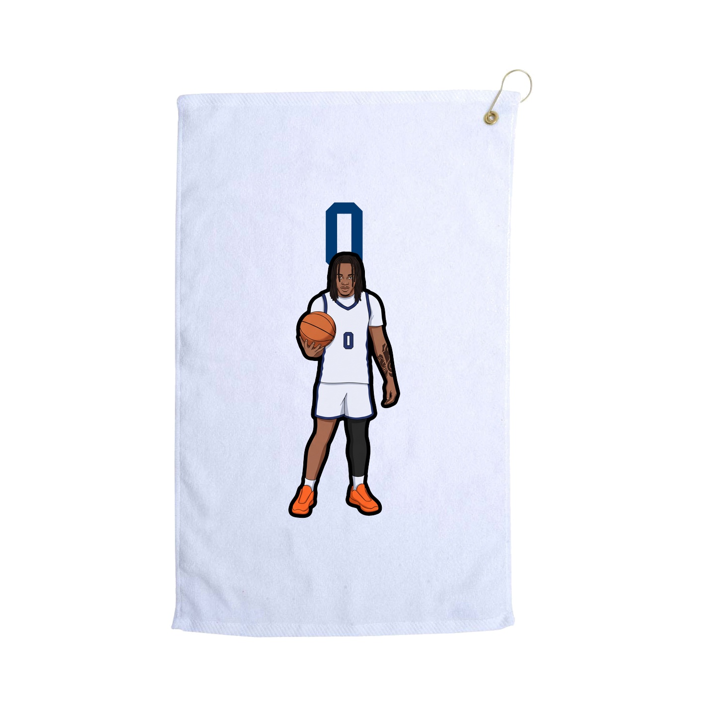 Golf Towel — Number Top in White