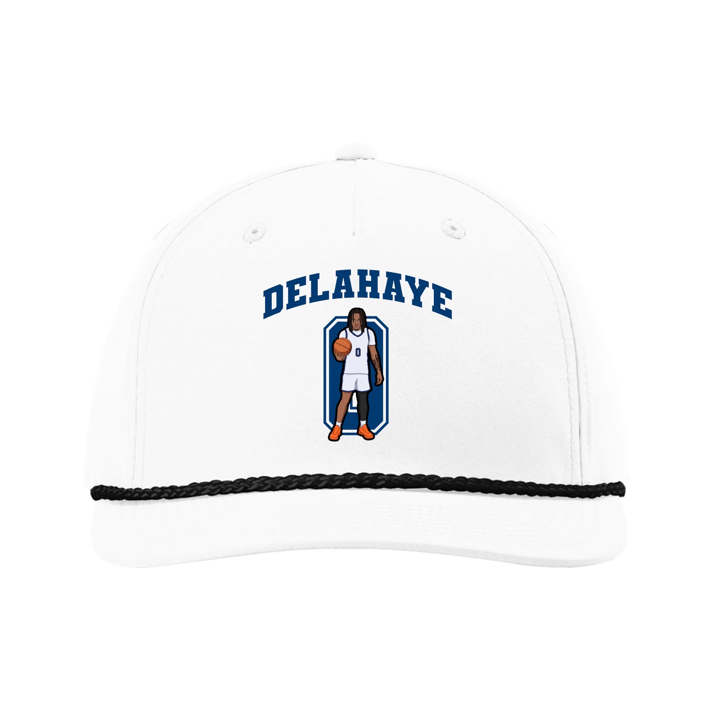 Five-Panel Classic Rope Cap — Number in White