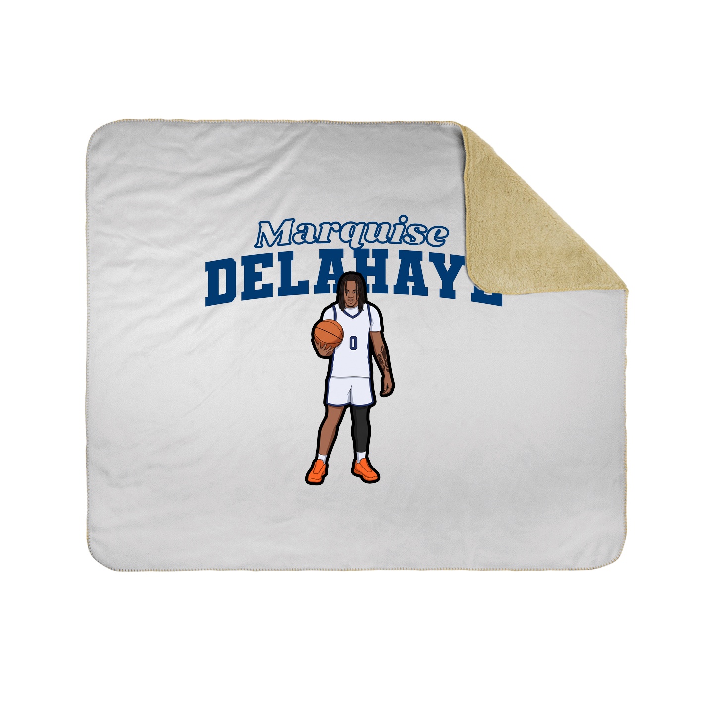 Throw Blanket — Name Arch in White