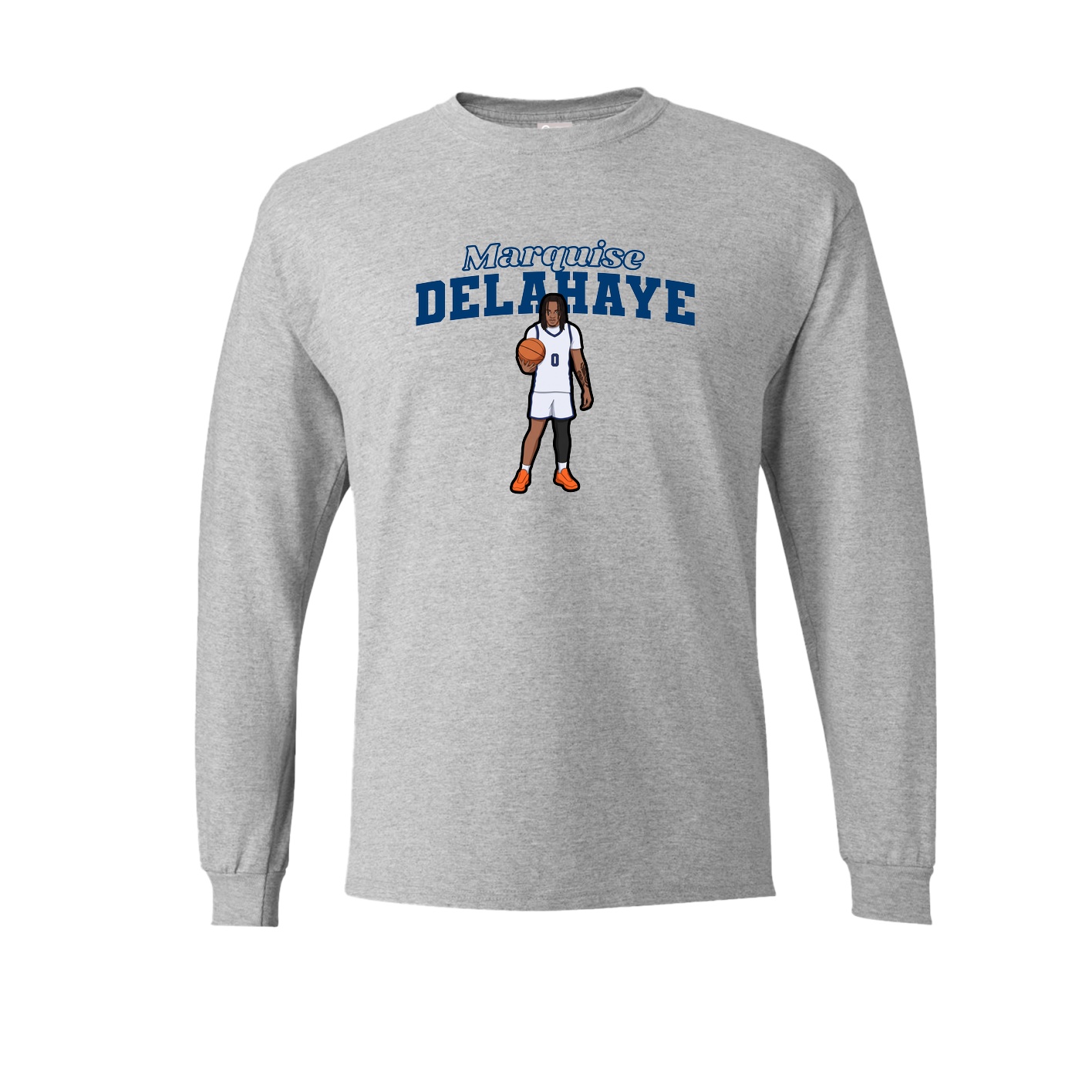 Long Sleeve Tee — Name Arch in Grey