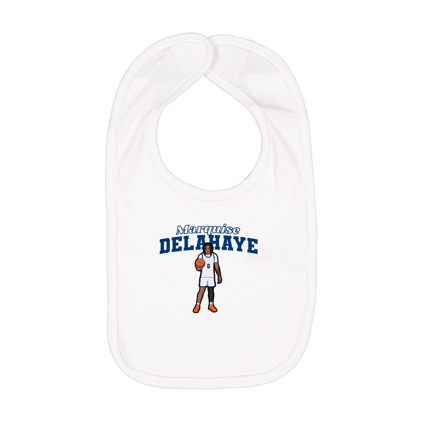 Infant Bib — Name Arch in White