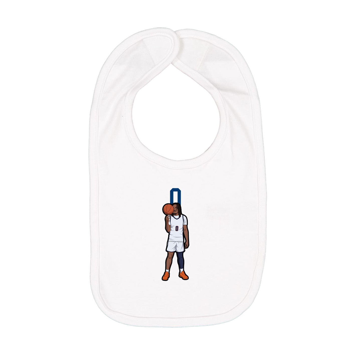 Infant Bib — Number Top in White
